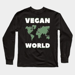 (Map of the) VEGAN WORLD Long Sleeve T-Shirt